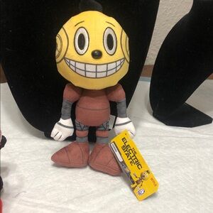 Smiling Robot Plush Toy - Yellow and Brown